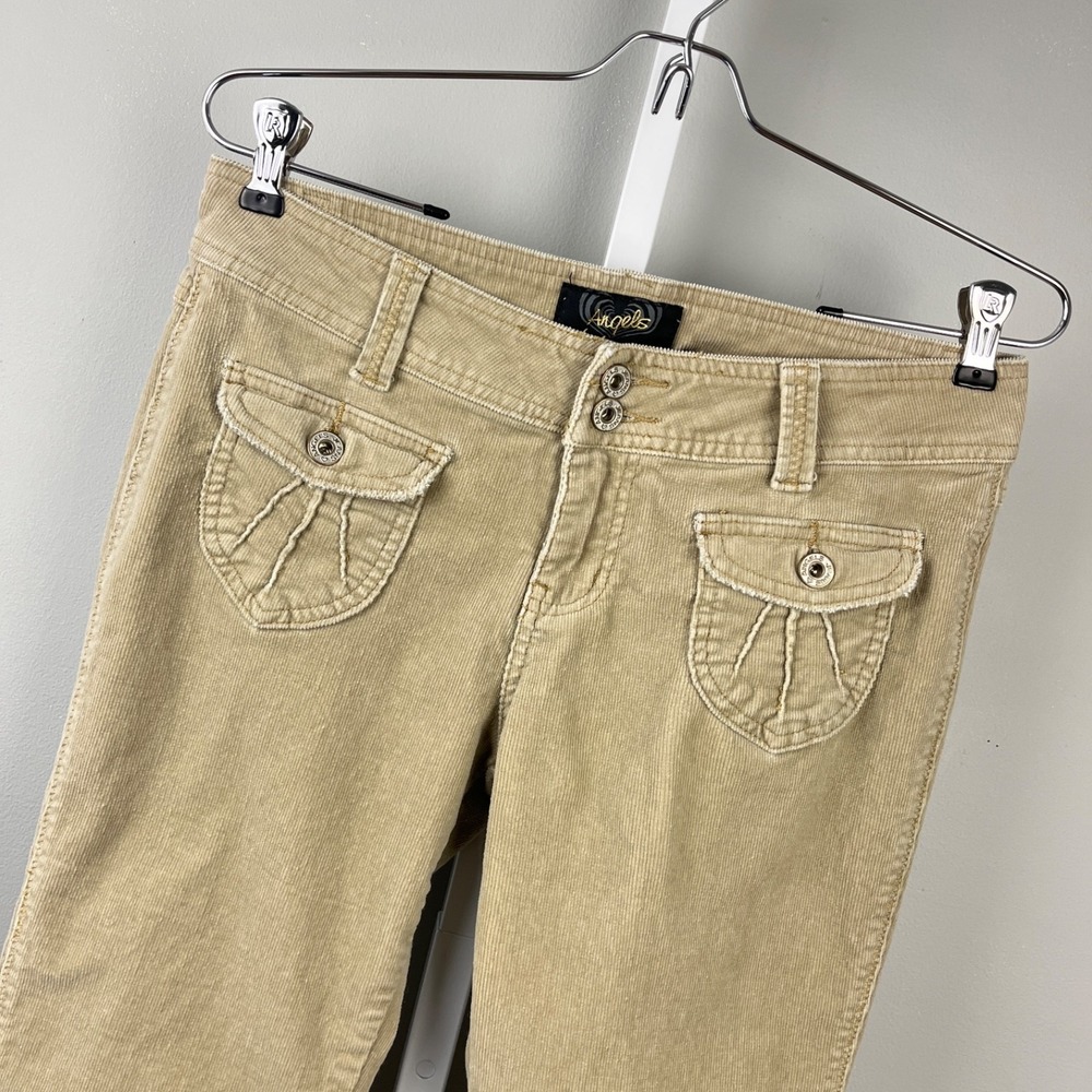 Angels Y2K Corduroy Flare Leg Pants Juniors 11 Beige Tan Cotton Blend Retro